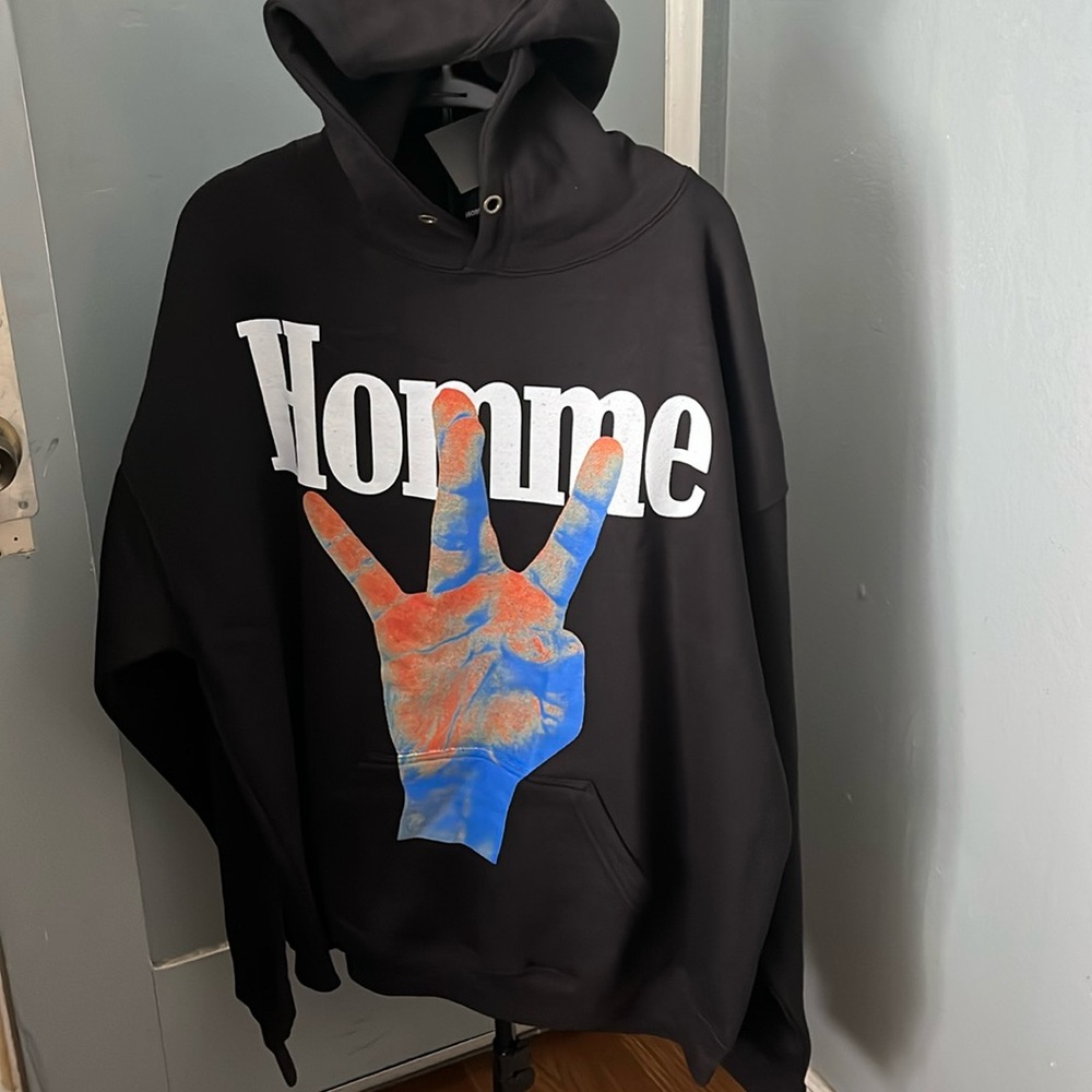 Homme Femme black w finger hoodie 2xl